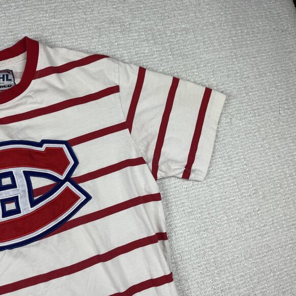 Vintage ILANCO NHL Montreal Canadiens Retro Stripped T-shirt Men’s Sz Medium *** - Picture 4 of 16